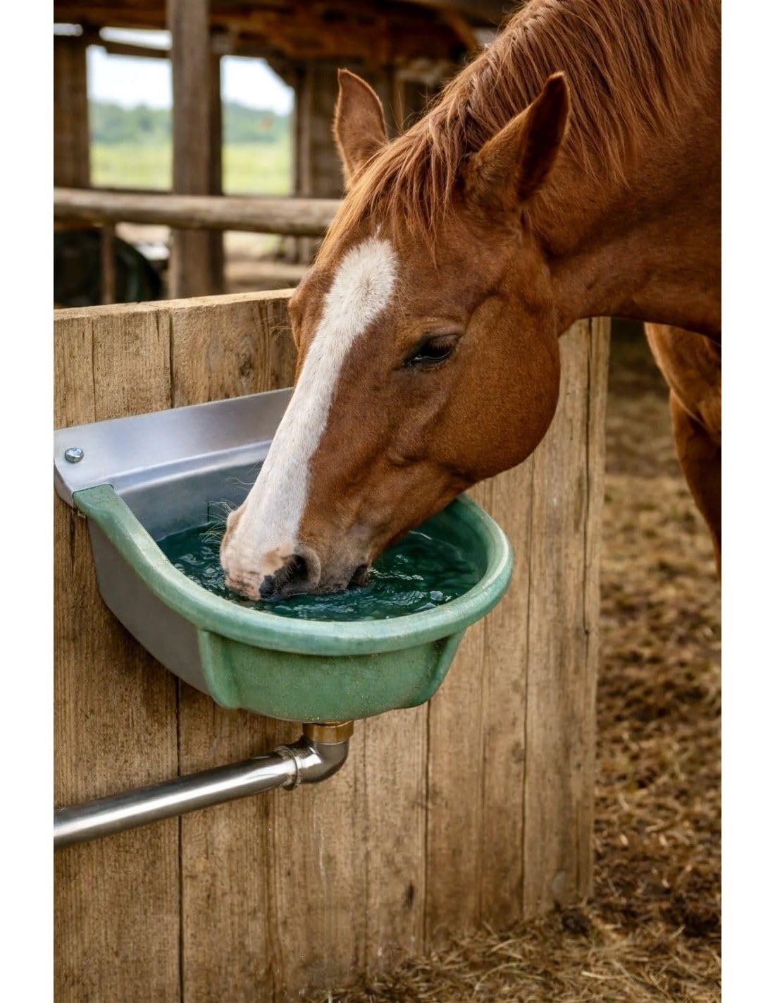 Abbeveratoio Automatico in Ghisa Smaltata, 4,5 L, con Valvola a Galleggiante, per Bovini, Equini e Ovini (FISSAGGIO A PARETE)