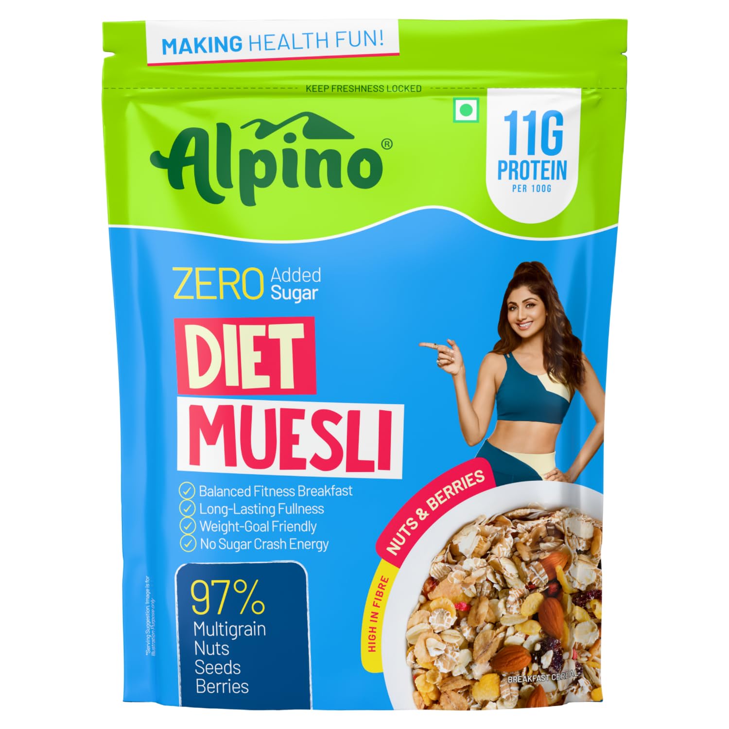 Alpino Super Muesli Nut Delight 400 G | Whole Oats &amp; Whole Grain |
