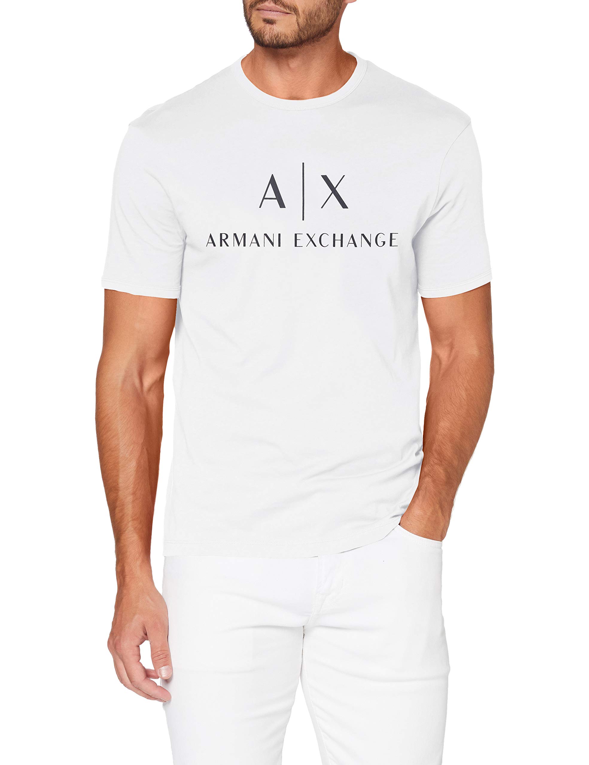 Armani ExchangeMens Logo Crew Neck Short Sleeve Jersey T-shirt T-Shirt