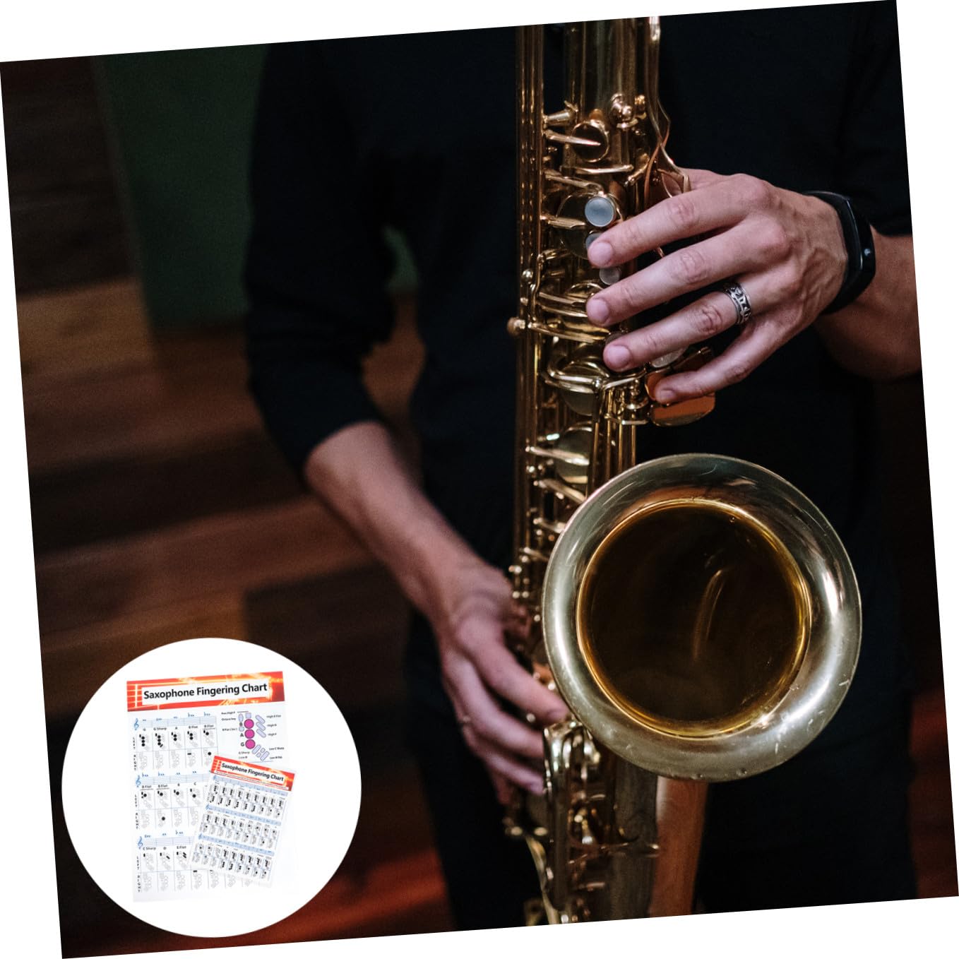 ifundom 4pezzi Poster Per Saxofono Con Accordi e Diagrammi Per Principianti Carta Patinata Resistente e Chiara Per Studio e Pratica Musicale