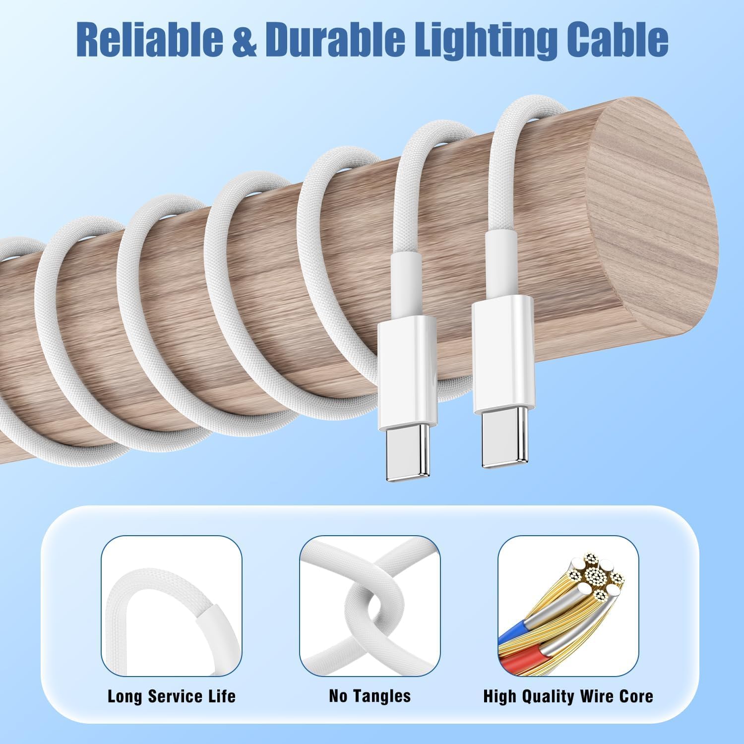 DR VAKU® iPhone Charger Cable(MFi Certified) Type C to Type C Cable for iPhone 17/17 Air/17 Pro/17 Pro Max, 16/16 Plus/16 Pro/Max, iPhone 15, Samsung Galaxy S24/S23/S22/S21 FE Laptop & Other Devices — Amazon image 5