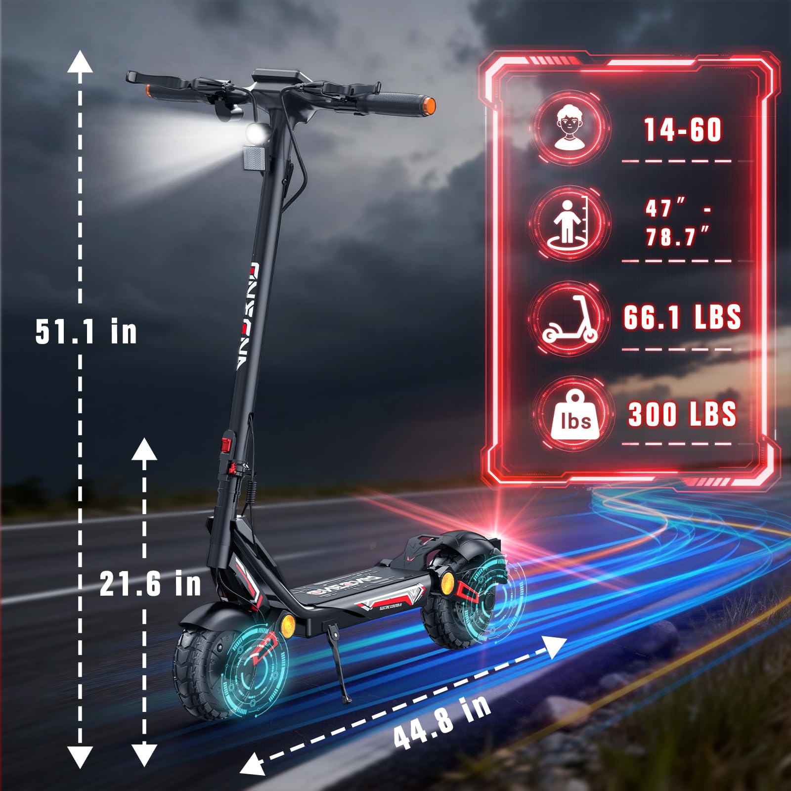 Electric Scooter Adults - 3000W/5600W/7000W Fast E-Scooter, 45-70Mile Long Range, Dual Motor Foldable Electric Scooter for Commutting for Adults and Teens