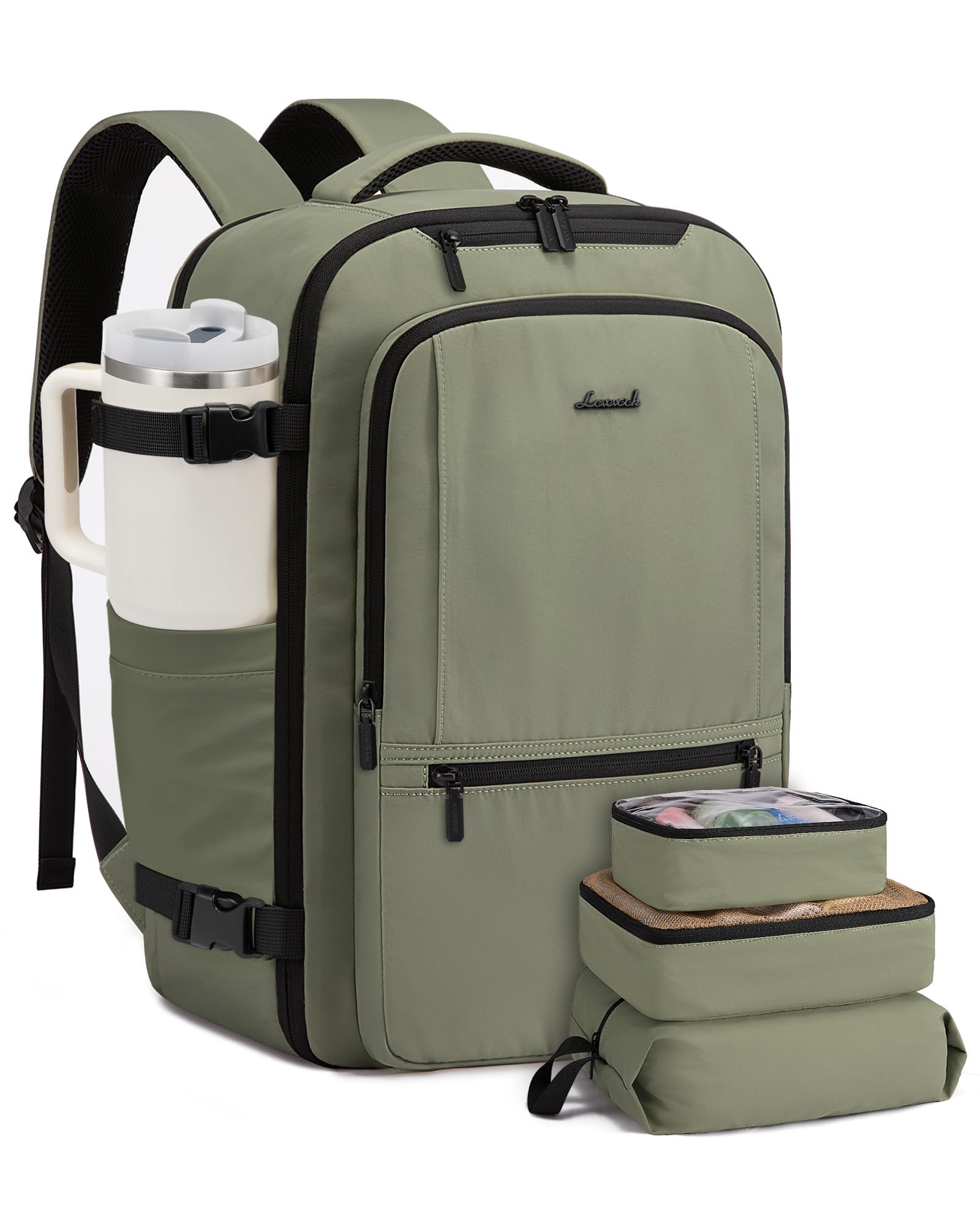 LOVEVOOK Travel Backpack for Women & Men, 50L Large Carry On Backpack Airline Approved, TSA Personal Item Weekender Bag, Water Resistant Laptop