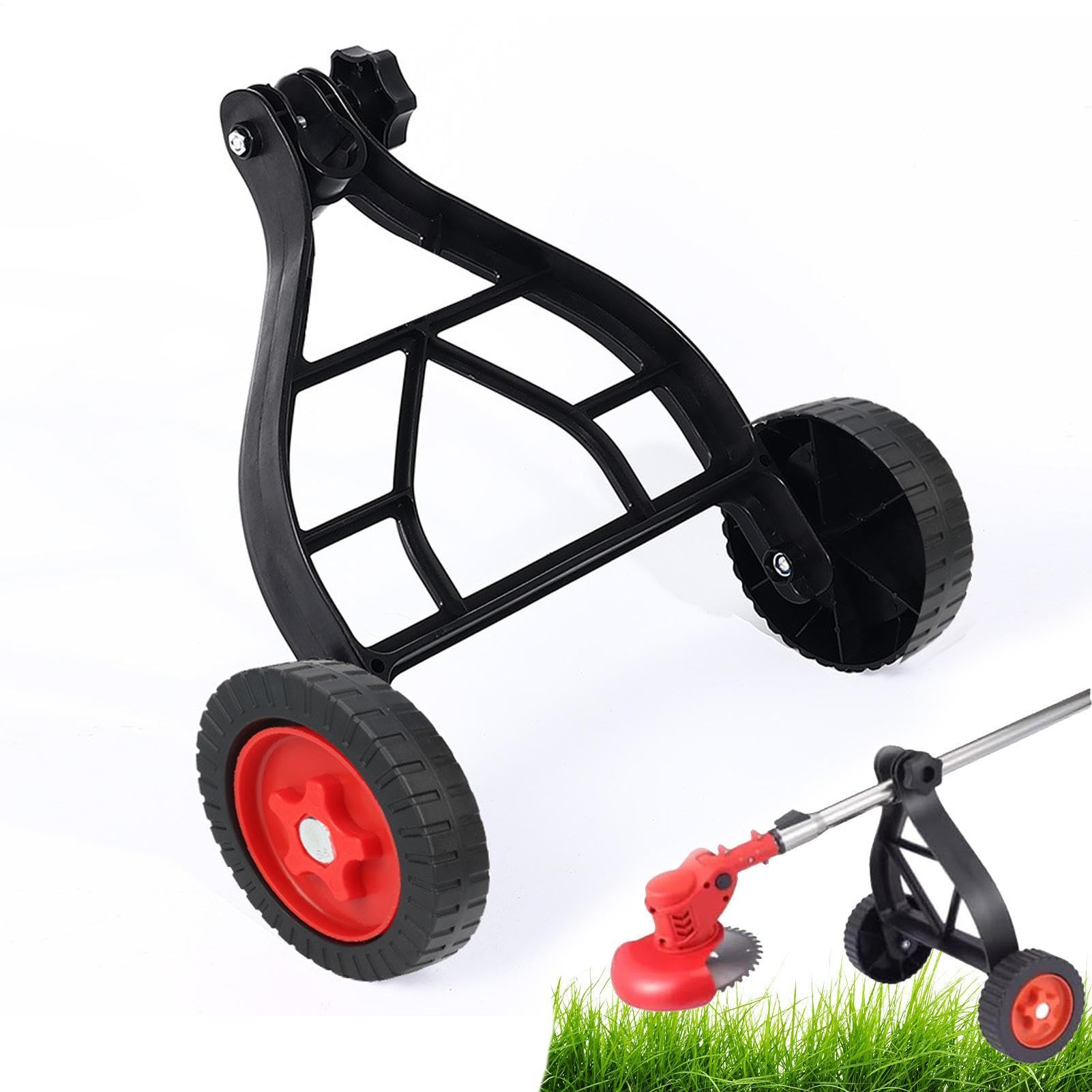 34x35x12 Cm Ruote Di Supporto Per Decespugliatore, Ruota Di Supporto Del Trimmer Regolabile, Ruote Ausiliarie Per Tosaerba, Ruota Per Tagliabordi, Attacco Per Tosaerba A Ruotas Per Decespugliatore