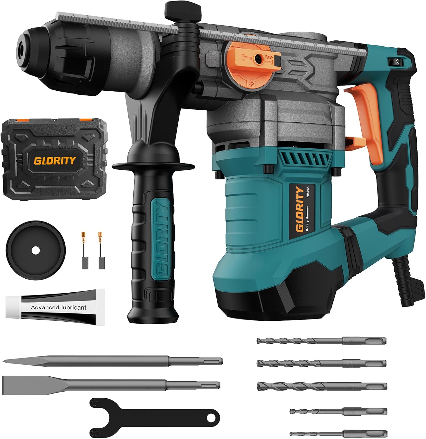 1-1/4 Inch SDS-Plus 13 Amp Heavy Duty Rotary Hammer Drill with Safety Clutch 4 Functions