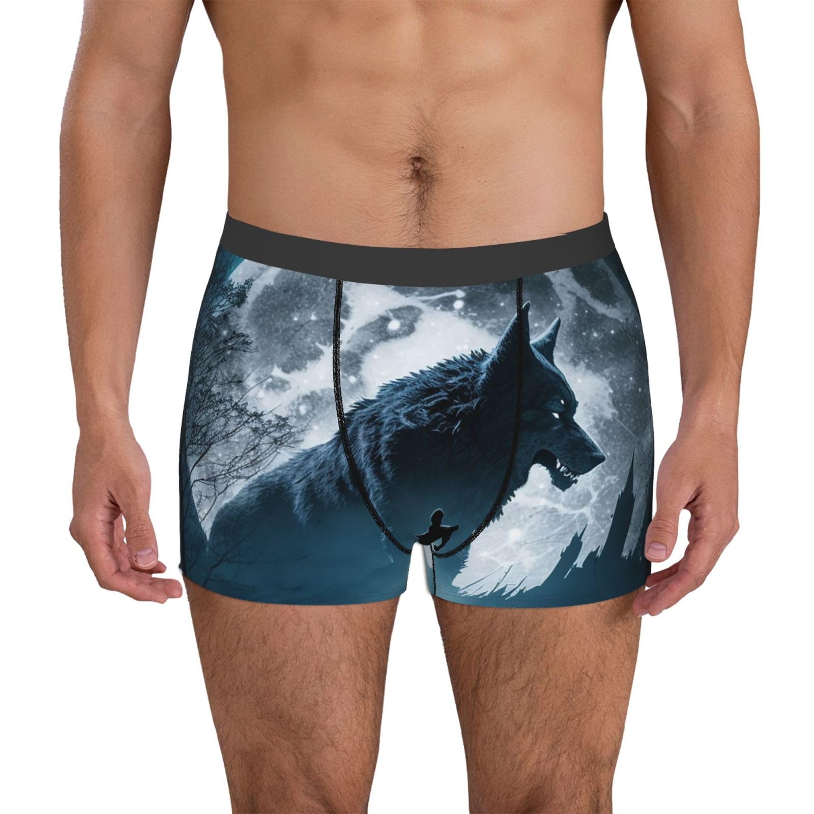 HERRECX Werewolf Full Moon night wolf Dark Men Boxer Briefs