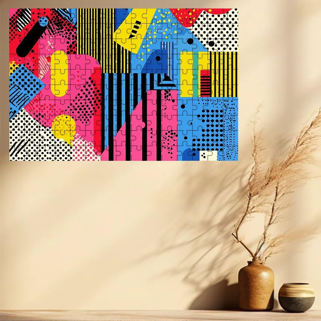 Puzzle 2000 sztuk geometrii, abstrakcyjne puzzle, drewniane puzzle zabawne wyzwania kreatywna rozrywka, klasyczne puzzle zabawa opakowanie wysokiej jakości, pomysł na prezent dla kobiet, 99 x 70 cm