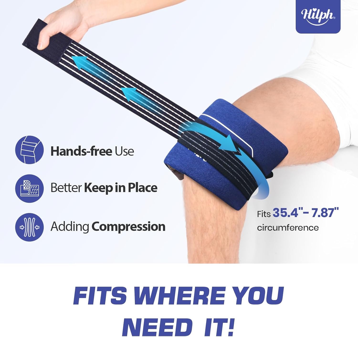 Hilph Ice Packs for Injuries Reusable (2-Piece Set), Large Gel Hot Cold Ice Packs with Strap for Back, Shoulder, Hip and Knee, Flexible Ice Wrap Cold Compress for Joints & Muscle Pain (10.8" x 5.5") - Image 5