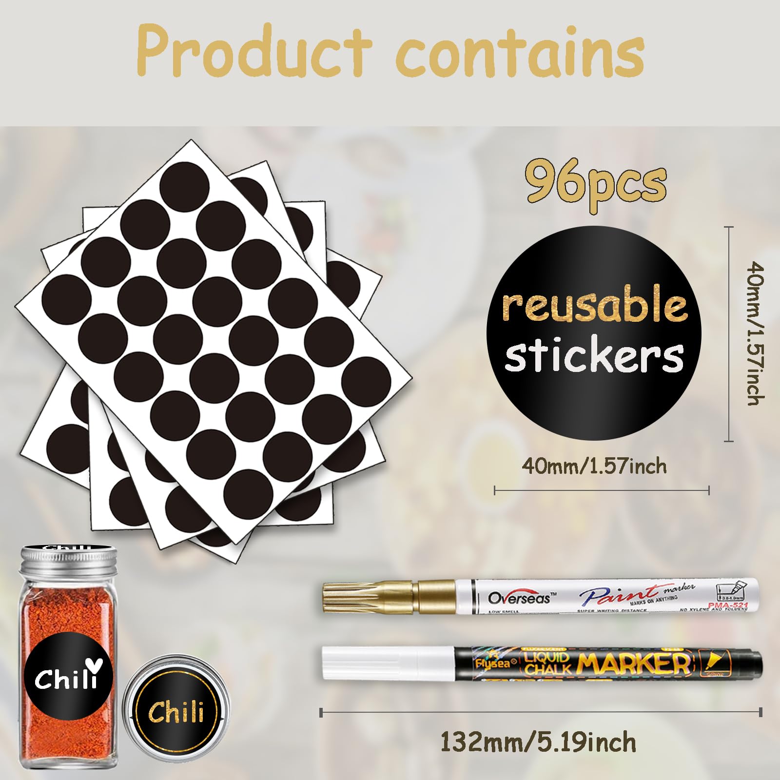 Snapklik.com : Chalkboard Labels 96 Pcs, Waterproof Reusable Chalk ...