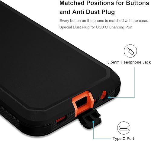 Miniatura 5 de Jiunai Funda Samsung Galaxy A12, doble capa de protección contra caídas a prueba de golpes, deportes al aire libre, resistente, híbrida, cubierta de