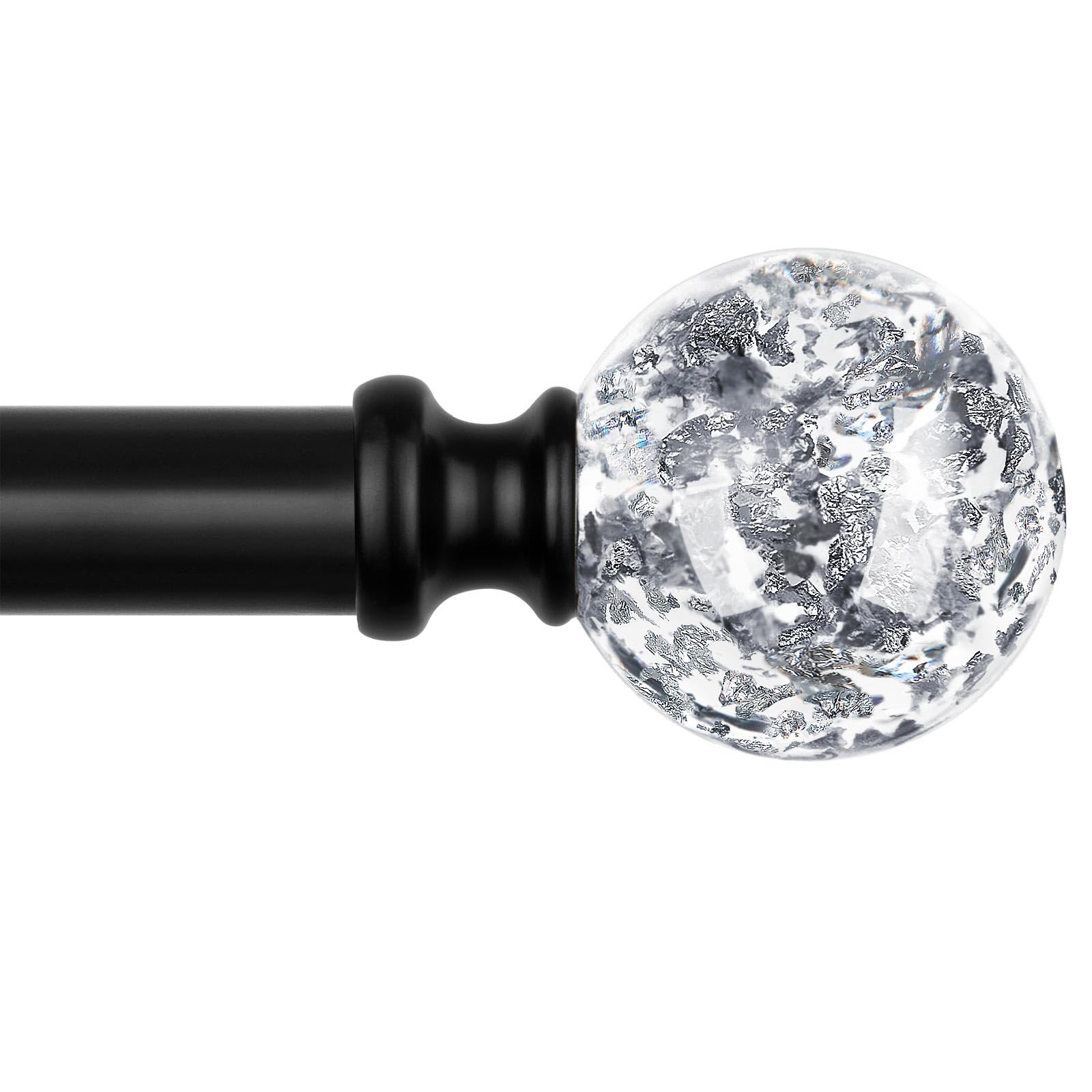 KAMANINA Black Curtain Pole 80 to 218 cm