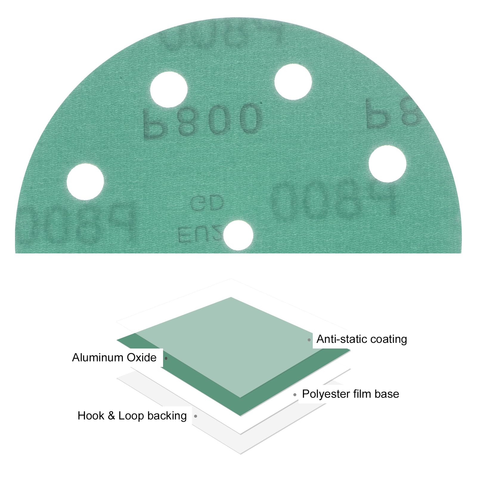 Kozelo 25pcs Green Film Sanding Discs - Image 2