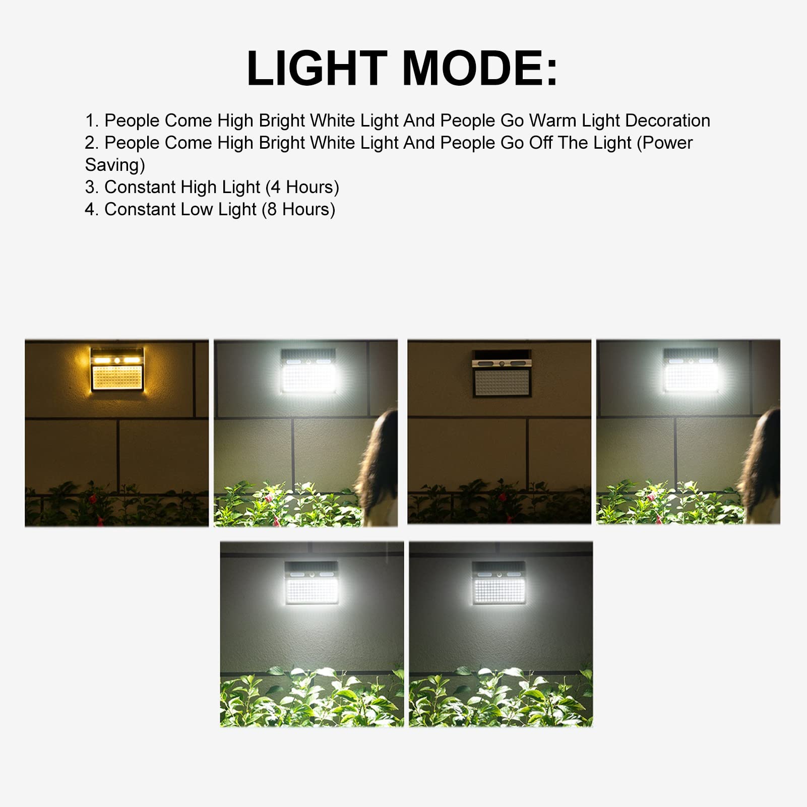 Luces Solares para Exteriores Luz de Pared con Sensor Solar IP65 Impermeable 112 LED Lámpara de Pared con Sensor de Movimiento Solar Luces de Pared Solares para Exteriores para Puerta de Entrada, Pati