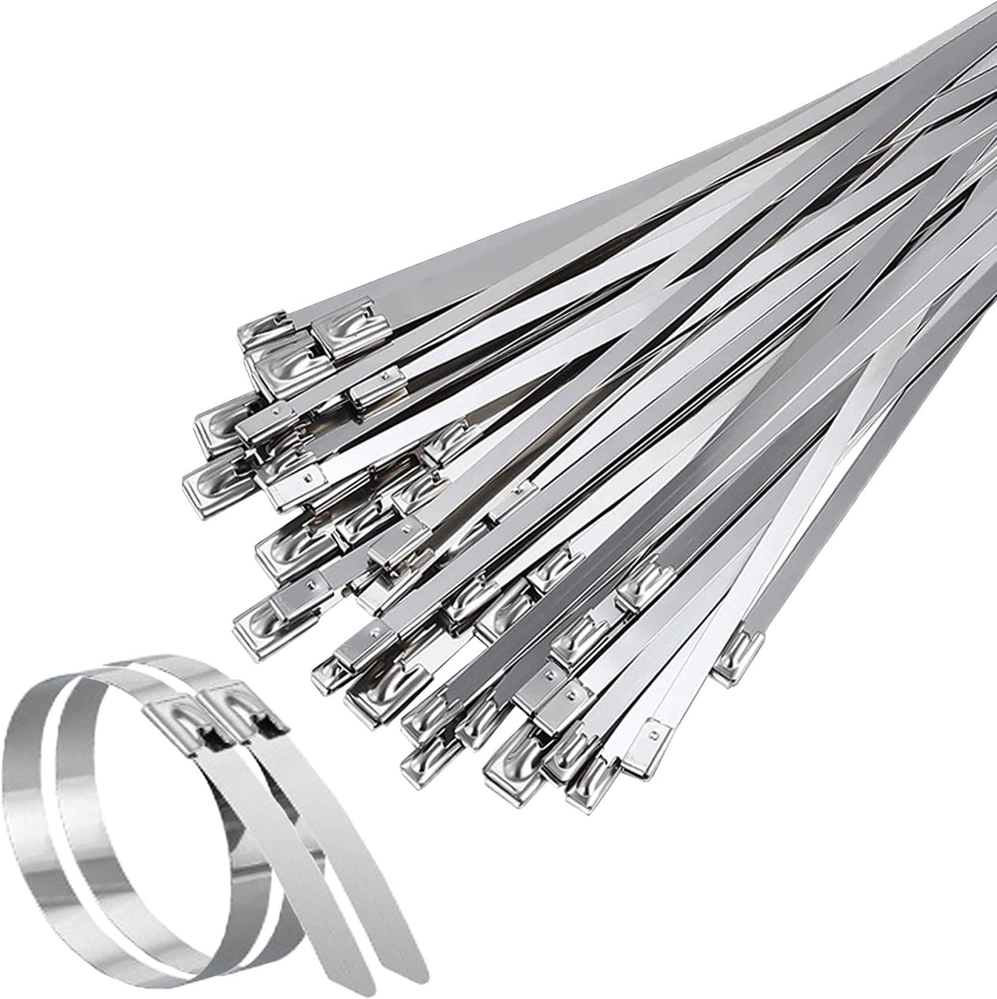 Fascette In Acciaio Inox 200mm X 4.6mm - 100 Pezzi Per Fasci Cavi E Fissaggi - Foto 9