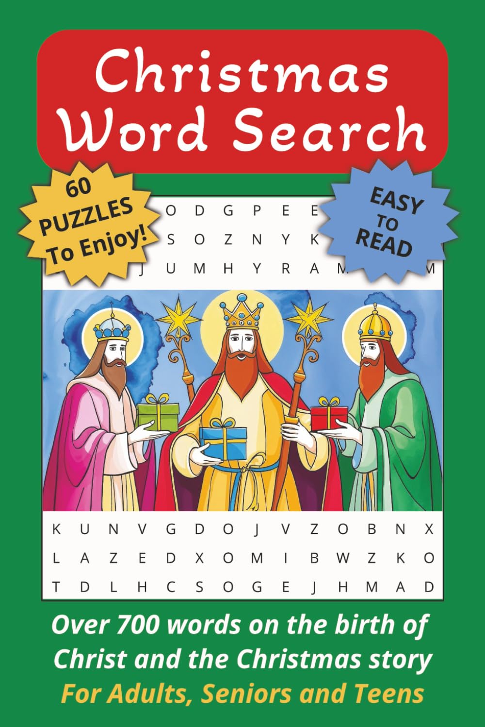 Christmas Word Search: Holiday word search book – 700+ Bible-based words on the birth of Christ & Christmas story, 6x9, 120 pages, for seniors, adults and teens