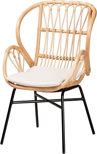 Baxton Studio Caelia - Sillas de comedor, marrón naturalnegro Baxton Studio Caelia - Sillas de comedor, marrón naturalnegro