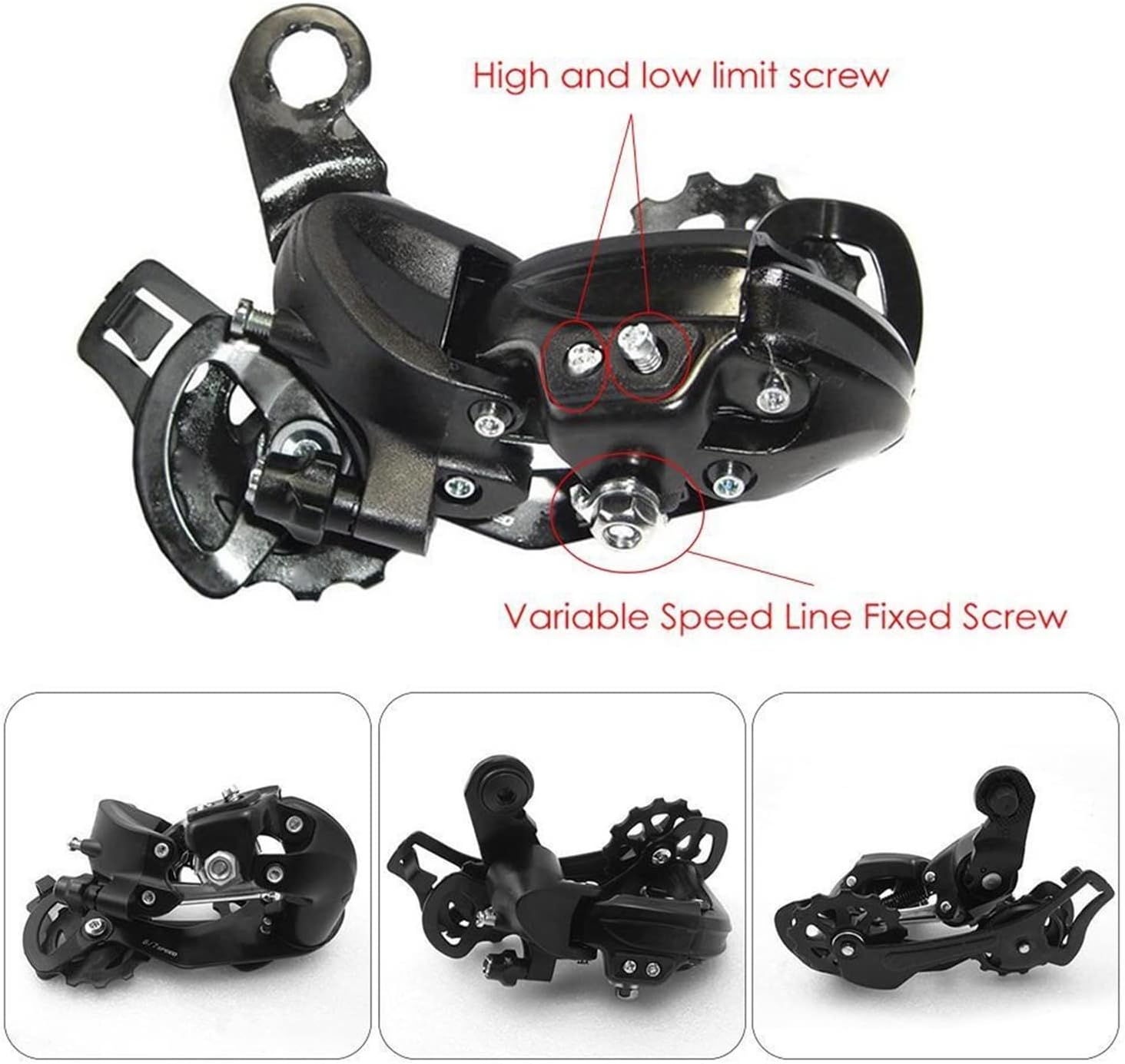 Aluminum Alloy 6/7/8 Speed Direct Mount Rear Mech Derailleur Bicycle Bike Accessories High Speed Teeth Adjustment (Color : 1pcs)