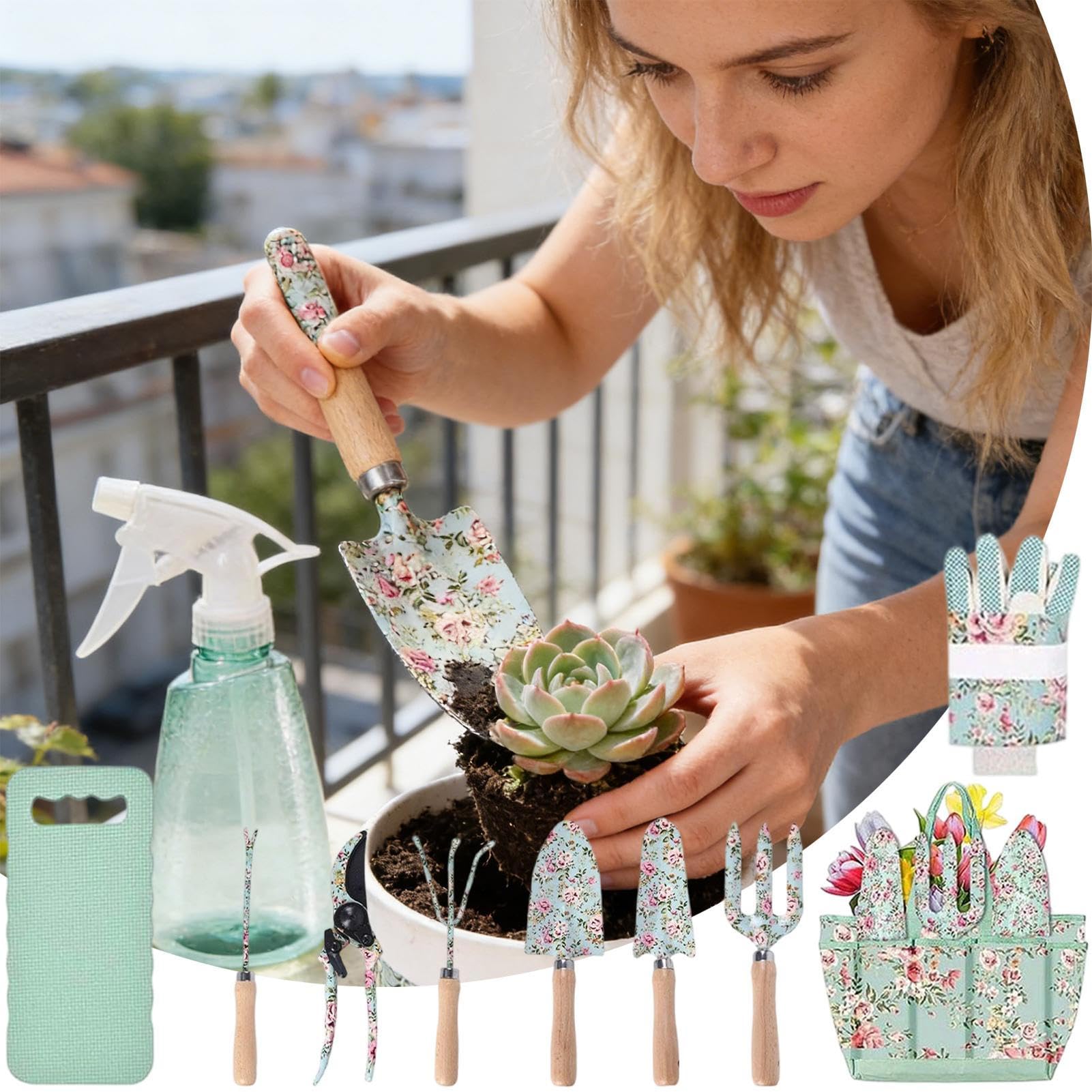 Gartenwerkzeuge Kompakt Mit Aufbewahrungstasche Und Pflanzkelle | Garten-Handwerkzeuge-Set Mit Gartenschere Für Gärtner Mama, Im Garten, Draußen, Am Blumenbeet, Im Haus, Zum Trimmen,
