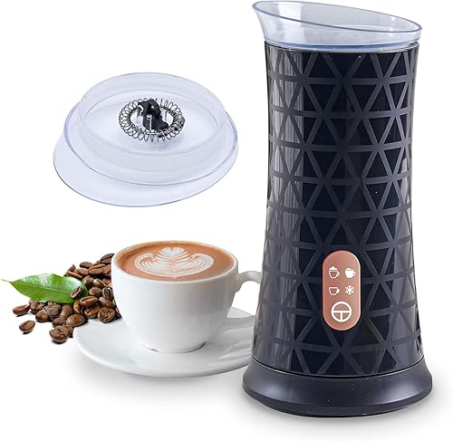 Espumador de leche, espumador de leche eléctrico 4 en 1 y vaporizador, máquina automática de espuma caliente y fría de acero inoxidable, calentador
