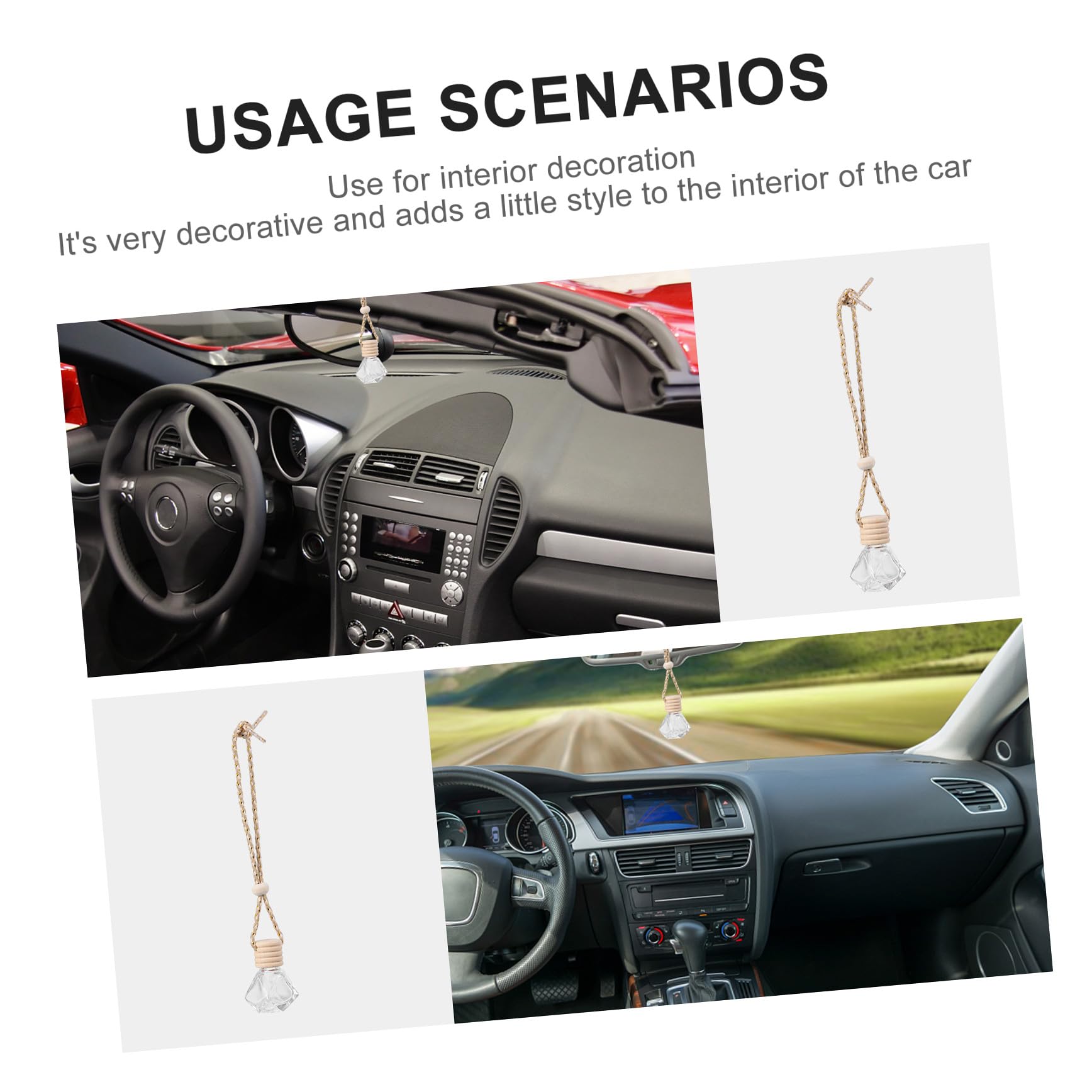 GLEAVI 54pezzi Bottiglia Profumo Da Auto Ricaricabile Di Pendenti Trasparente Per e Decorazione Auto Fragranza Unica Per Purificare Aria e Abbellire