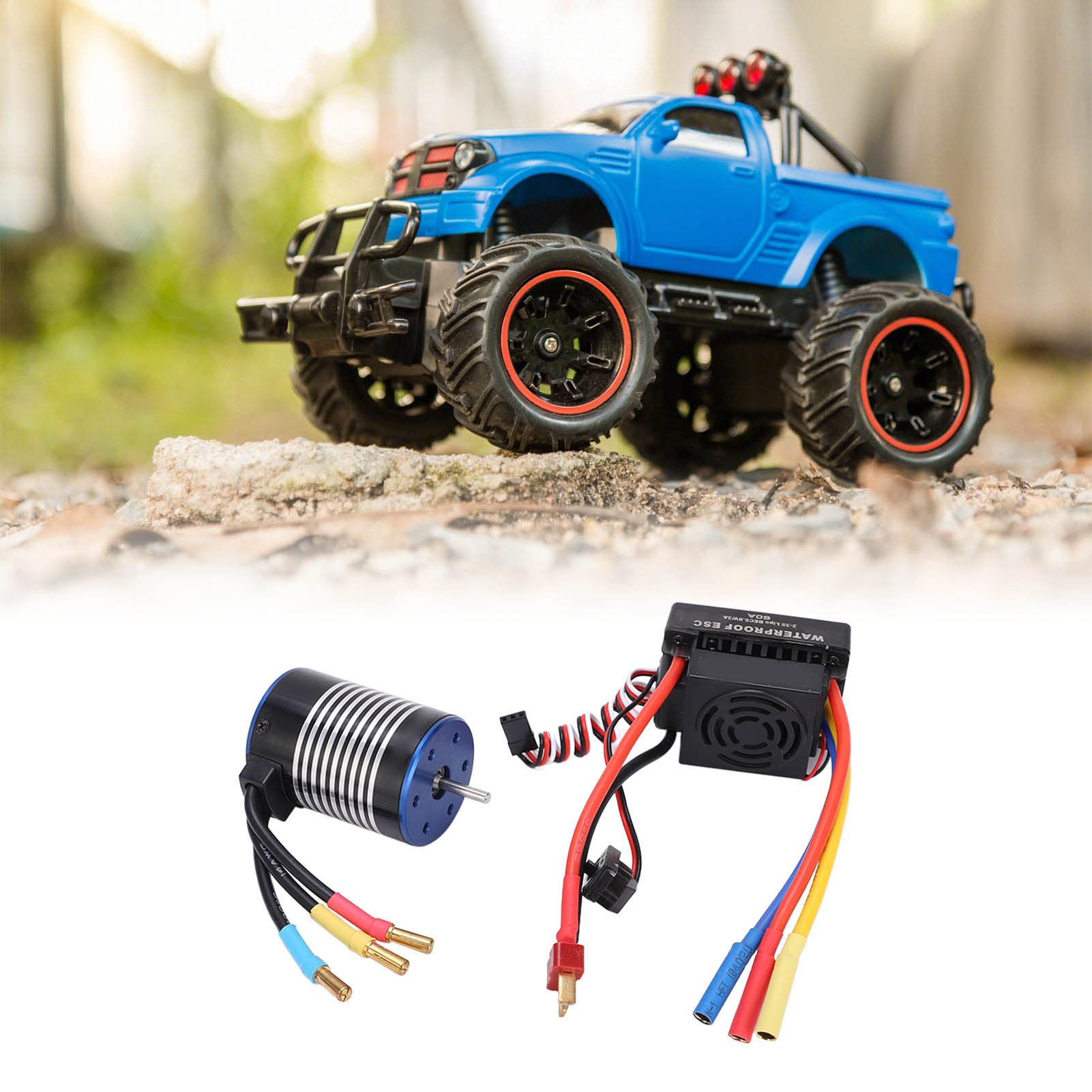 VGEBY RC Car Motor, Brushless Motor Y ESC Combo Set Controlador de Velocidad Elctrico con 60a Impermeable ESC Combo Set para 1/10 RC Car Model Accessories