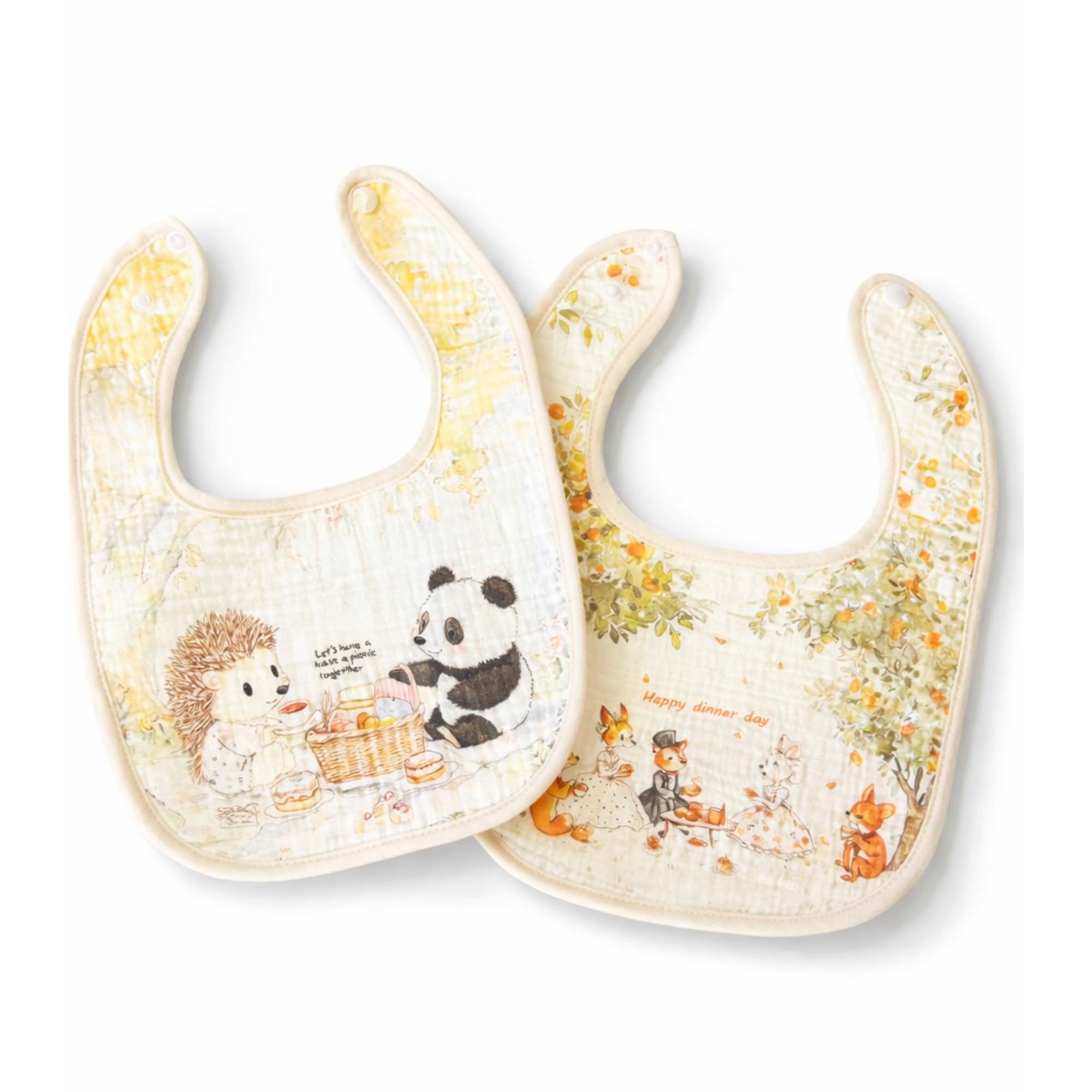 THE LITTLE LOOKERS Muslin Bib for Baby | Extra Absorbent 6-Layer Design | for Infants & Toddlers | Lightweight & Supersoft | Adjustable Button | Washable & Reusable | (Pack of 2)-image-30