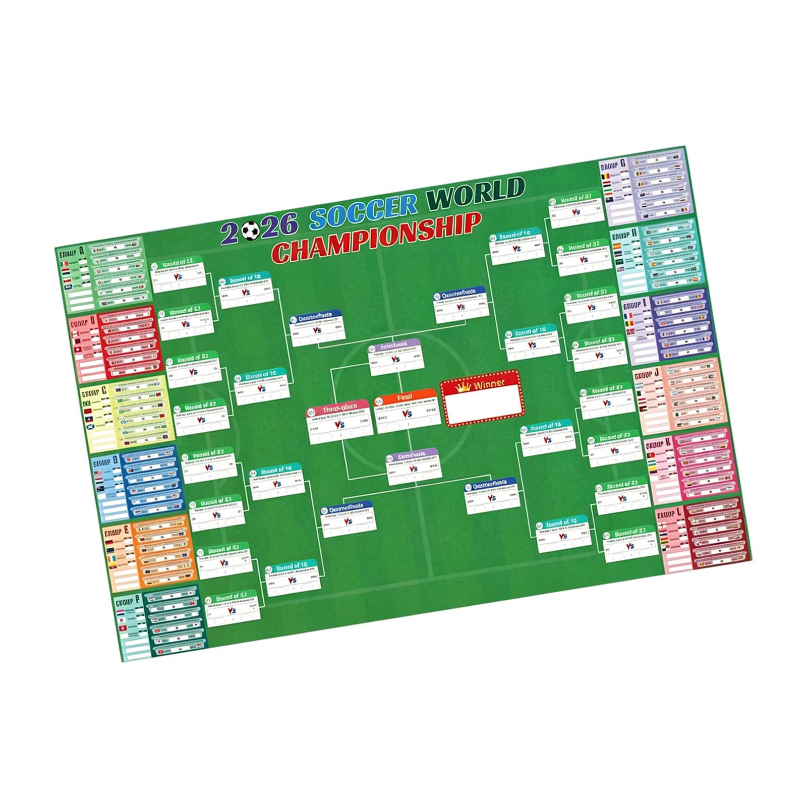 Hsyzygian Cup Schedule Backdrop Banners Soccer Schedule Wall Chart, Football Party Decorations Backdrop Soccers Fan Gift Football Party Decorations