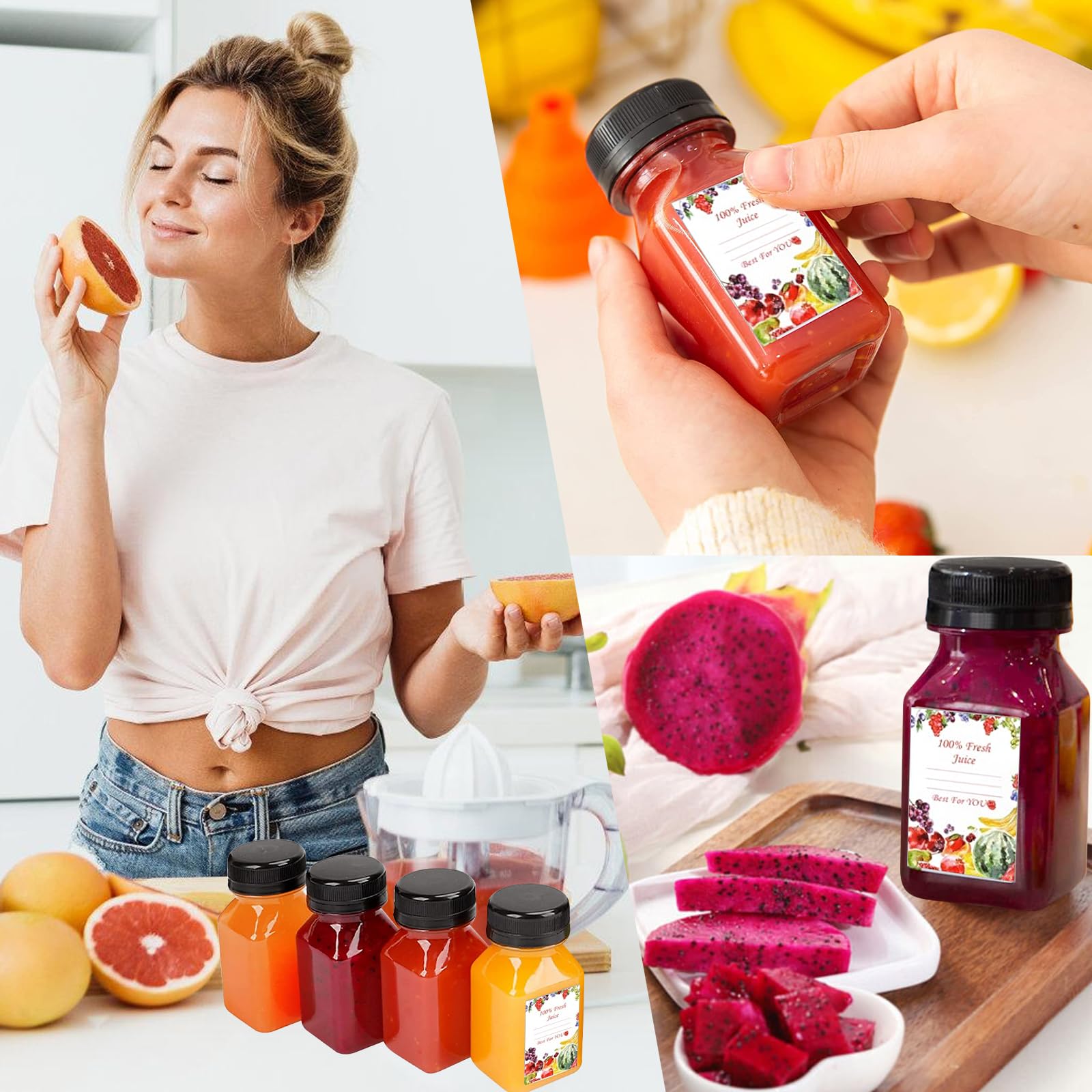 Bottiglie Di Succo Riutilizzabili 250ml - 15 Pezzi Con Etichette, Imbuto E Spazzola - Foto 9