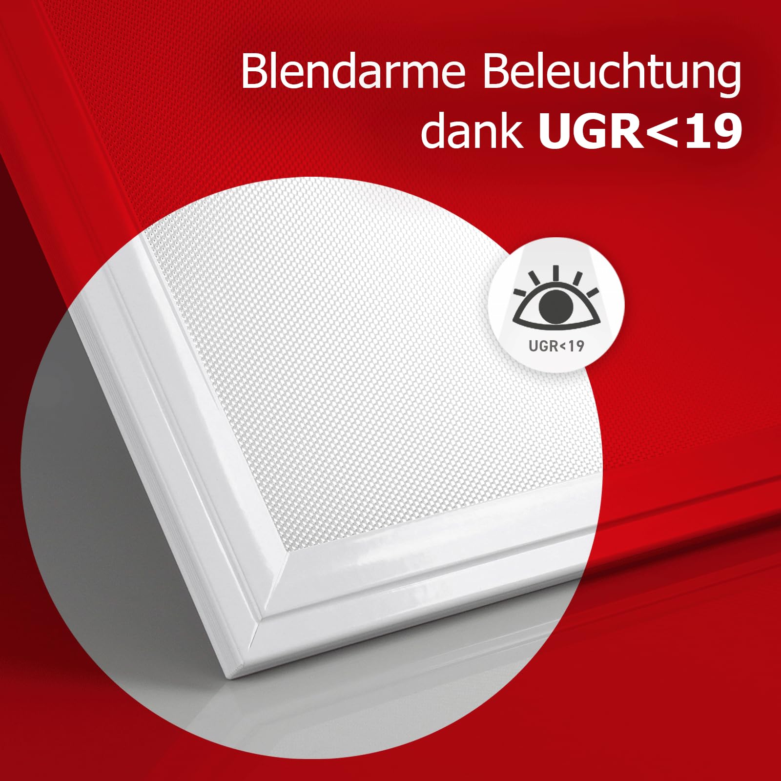 LED Anbaupanel 150x30 cm 4000K UGR19 40W integr. Alu Aufbaurahmen Deckenleuchte Aufputz Rasteranbauleuchte Montagerahmen Aufbau Anbau 160lm/W
