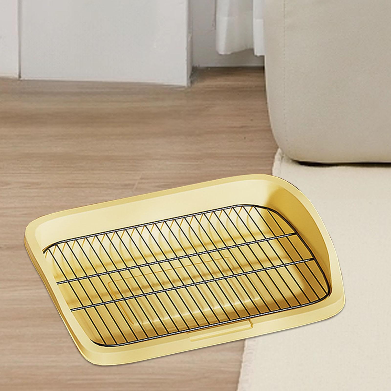 Generic Dog Toilet, Yellow L, Suitable for Small, Medium & Large Dogs, Easy to Clean Mesh Tray, Indoor Potty Tray, L or XL, PP & Stainless Steel, 50cm x 40cm x 9cm