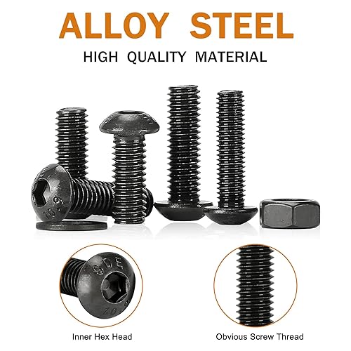 Miniatura 3 de Gternity - Surtido de 590 tornillos y tuercas, tornillos métricos M3 M4 M5 M6 surtidos tornillos de cabeza hexagonal, tuercas y arandelas con llave,