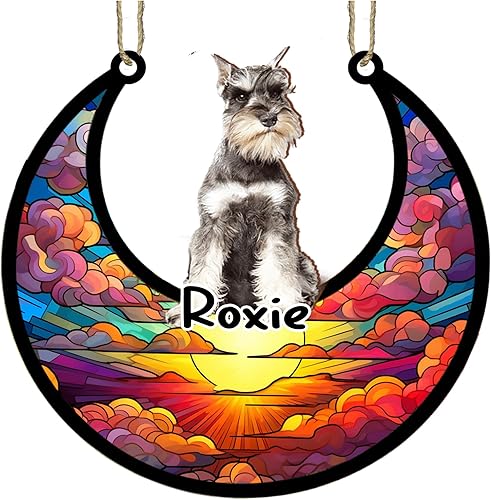 Vista 502 de LOVELYPOD Adorno de Navidad personalizado de perro pastor alemán, atrapasoles conmemorativo, adorno de Navidad de pastor alemán con nombre, pérdida