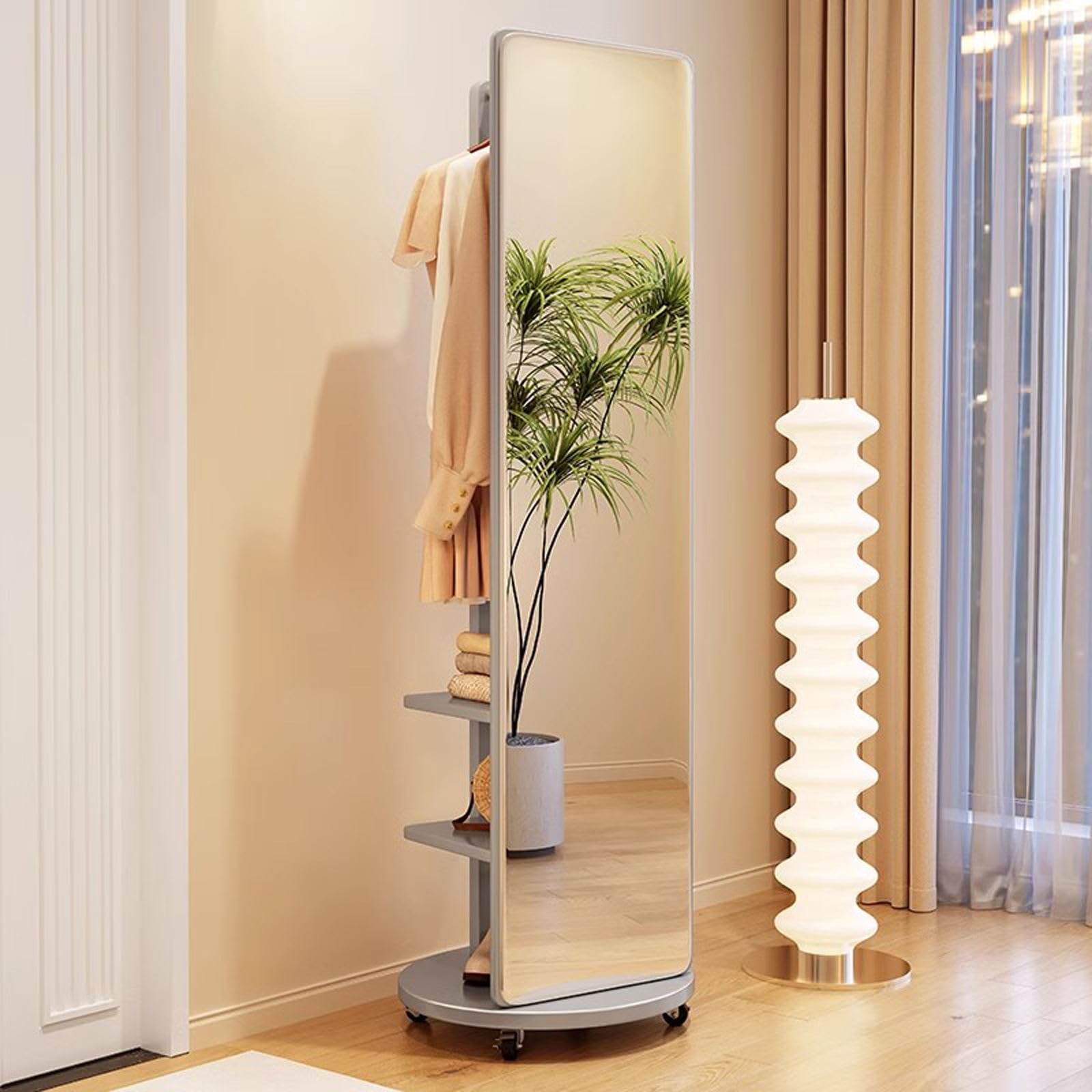 Amazon.com: Rotatable Full Body Mirror, 360° Rotating Wood Full