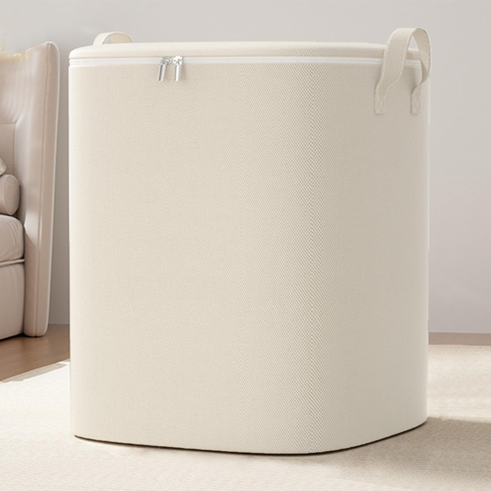 GenericHeavy Duty Storage With Reinforced Handles, Extra Large Storage Bags For Clothes Collapsible Tote Bag, Large Capacity Clothes Storage Double Zipper For Space Saving Travel (19.68 x 21.65 x 19.68in)