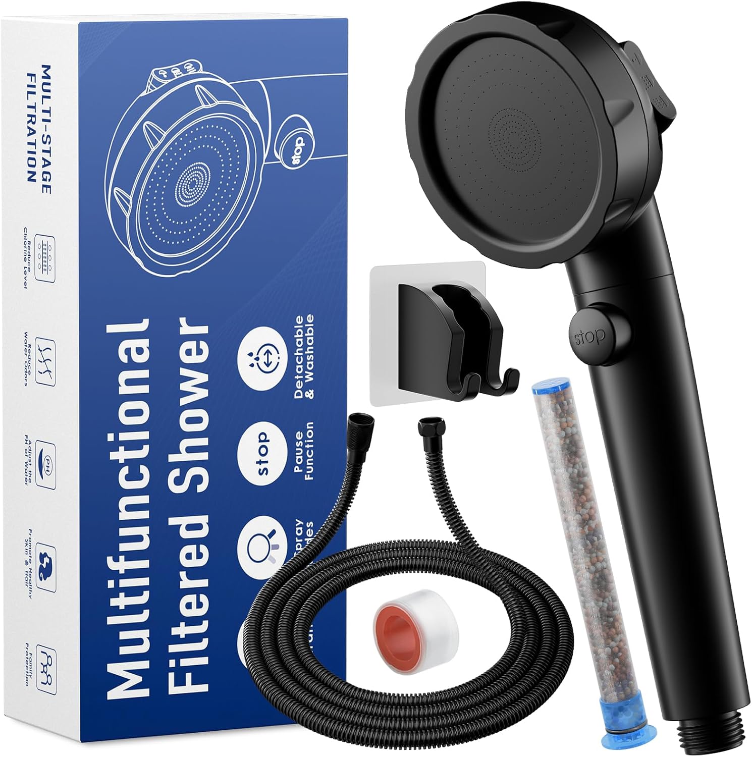 JONKEAN RV Shower Head with Hose, Filtered Shower Head for