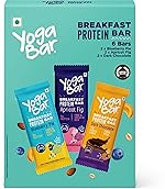 Yogabar Breakfast Bars Variety Pack | Daily Protein Bar | High Energy & Nutrition Bars | High Protein and Fibre | Pack of 6 Protein Bar x 45g | No Preservatives