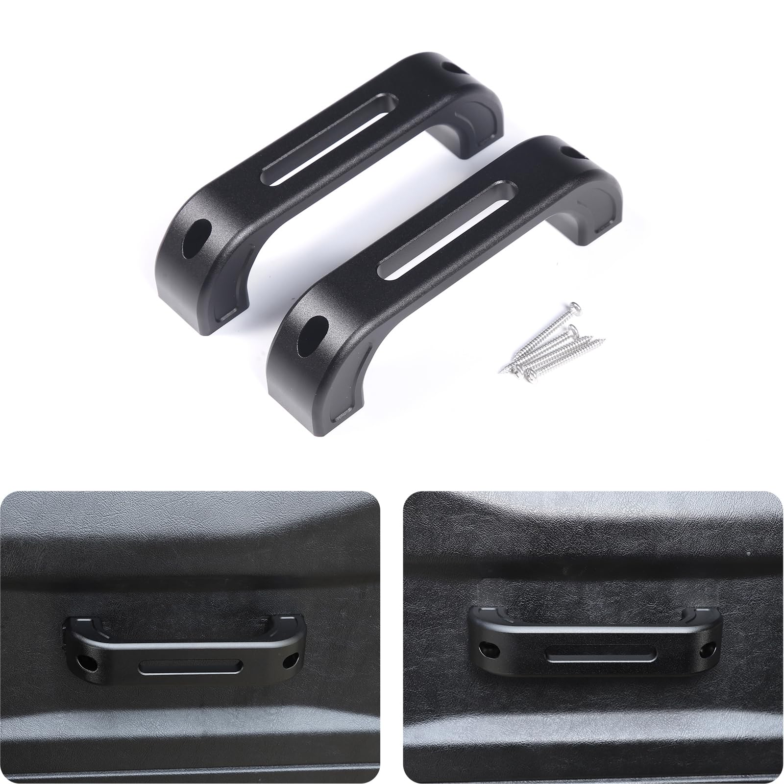 PIUGILH Lot de 2 poignées de porte de voiture pour Land Rover Defender 2004-2018, poignée de porte intérieure de rechange pour Land Rover Defender, accessoires d'intérieur de voiture (creux noir)