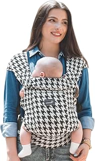 GROWNSY Baby Carrier Newborn to Toddler, Cozy Baby Wraps Carrier, Ergonomic Baby Carrier with Head Support, Houndstooth Black