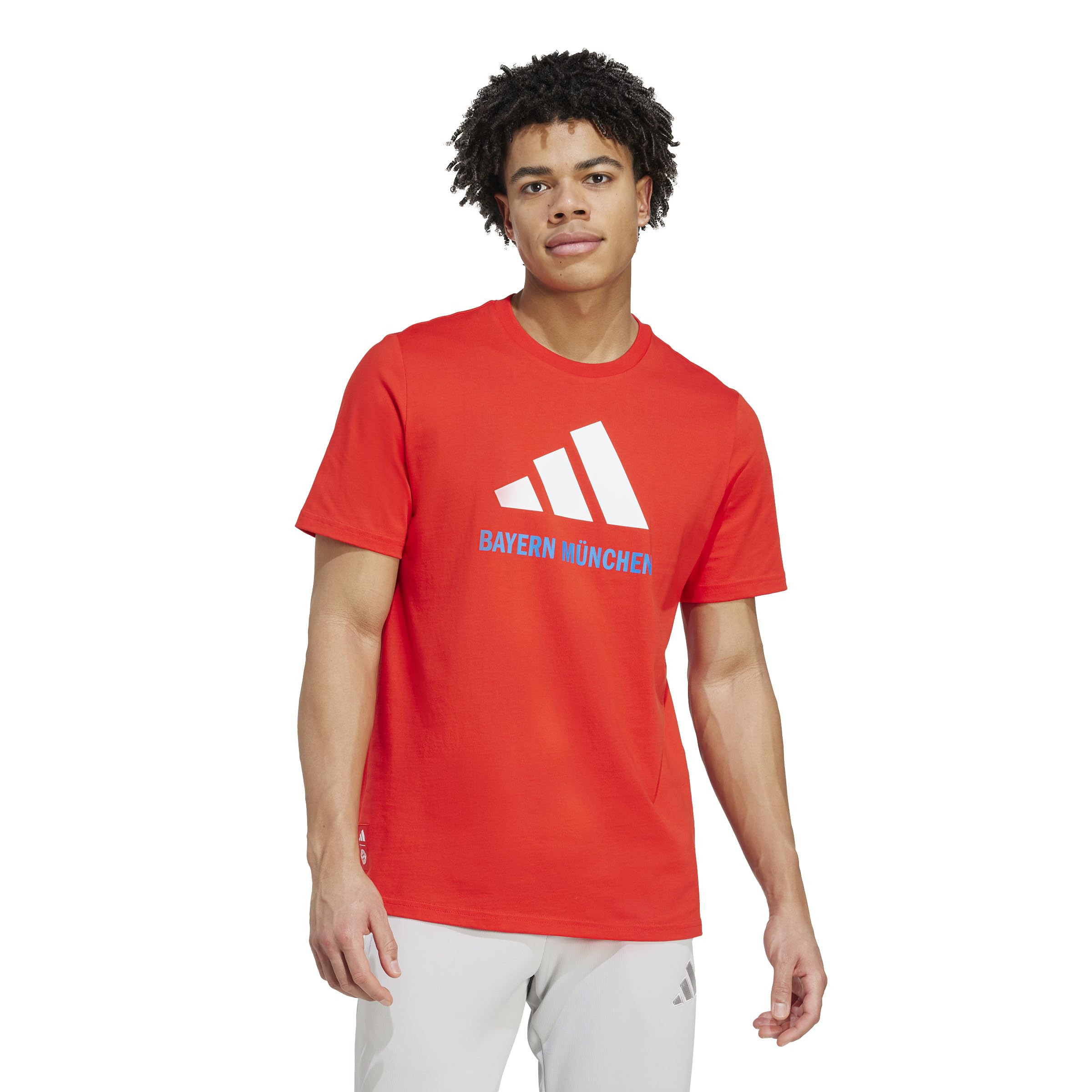 adidas Men's FC Bayern Munich Seasonal Graphic T-Shirt, Red/White