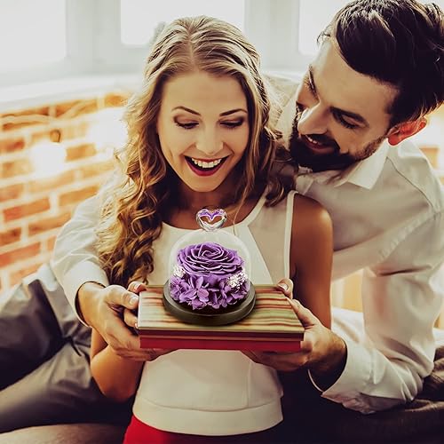 Vista 35 de DuHouse Forever White Roses - Caja de flores reales preservadas para San Valentín, cumpleaños, aniversario, día de la madre, Navidad (blanco)