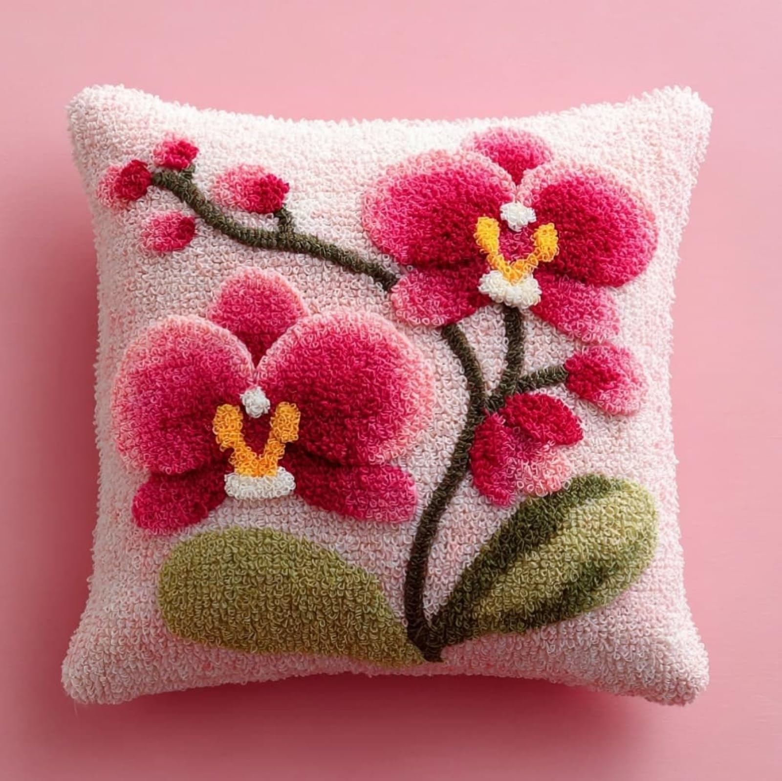 Wallustrioaw Orchid Latch Hook Case Kits For Adults 43X43cm,