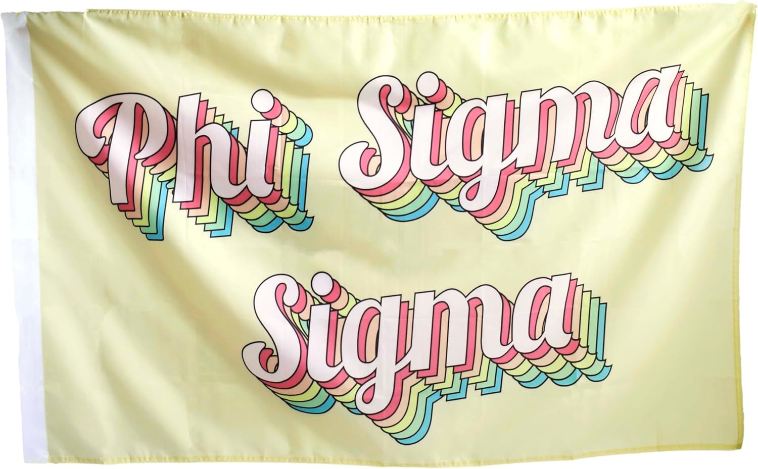 Phi Sigma Sigma - Sorority Letter Flag (Retro Design)