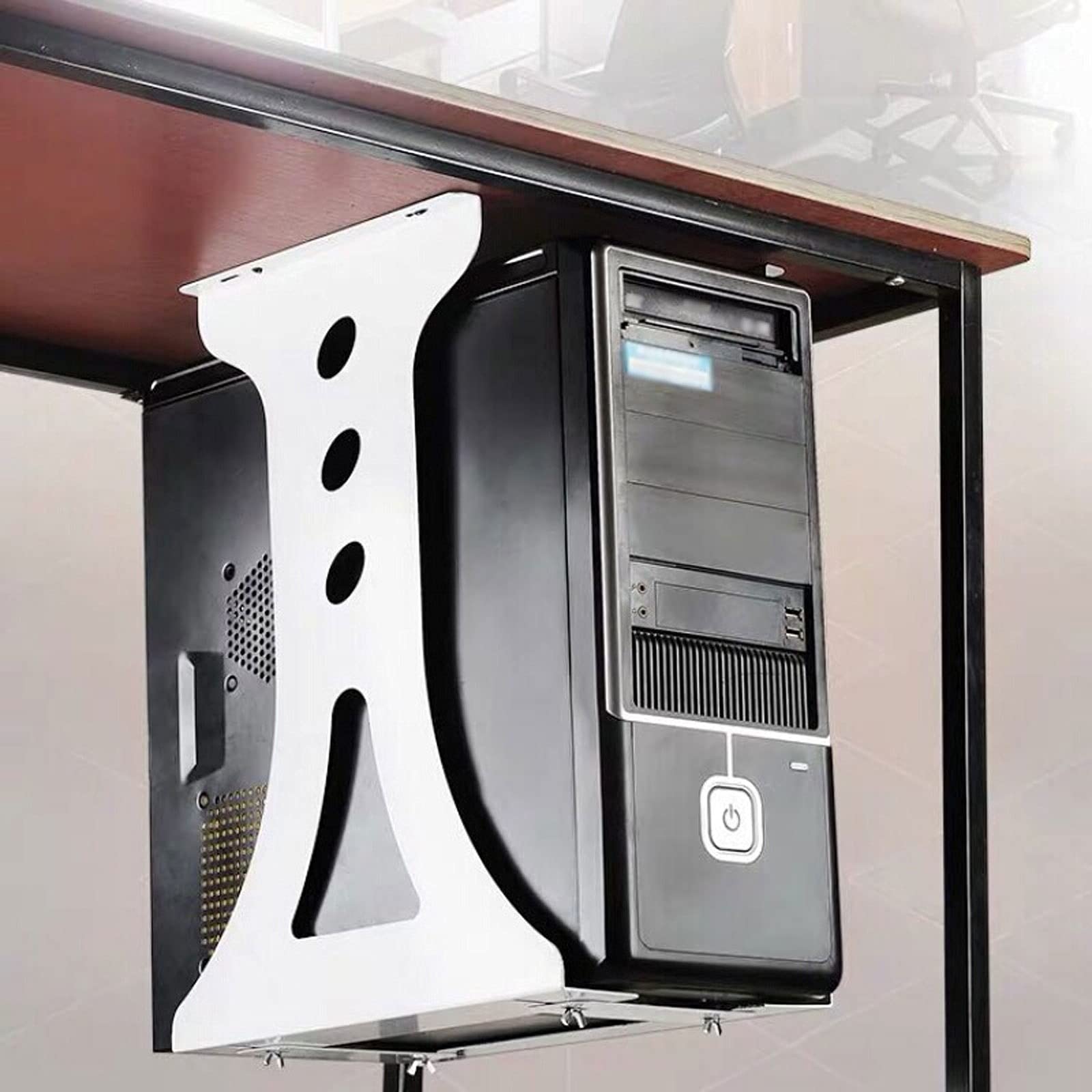 Supporto per CPU Titolare della CPU sotto il supporto del PC regolabile del PC del supporto della scrivania La larghezza del PC della larghezza del PC è fino a 44 libbre bianco nero Supporto per PC