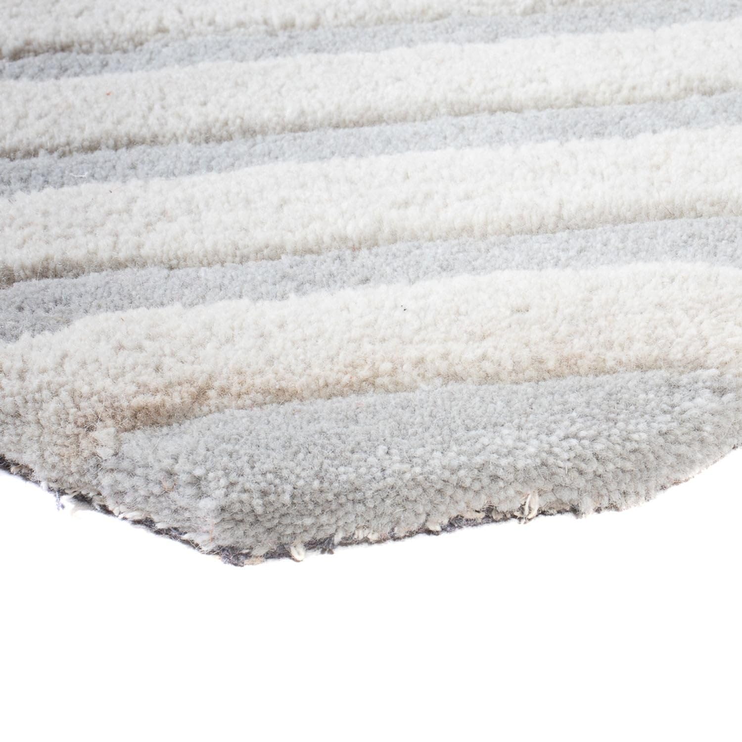 Morgenland Wollteppich Naturals Handgetuftet 100% Schurwolle Streifen Beige 91 x 61 cm Rechteckig Schlafzimmer, Kinderzimmer