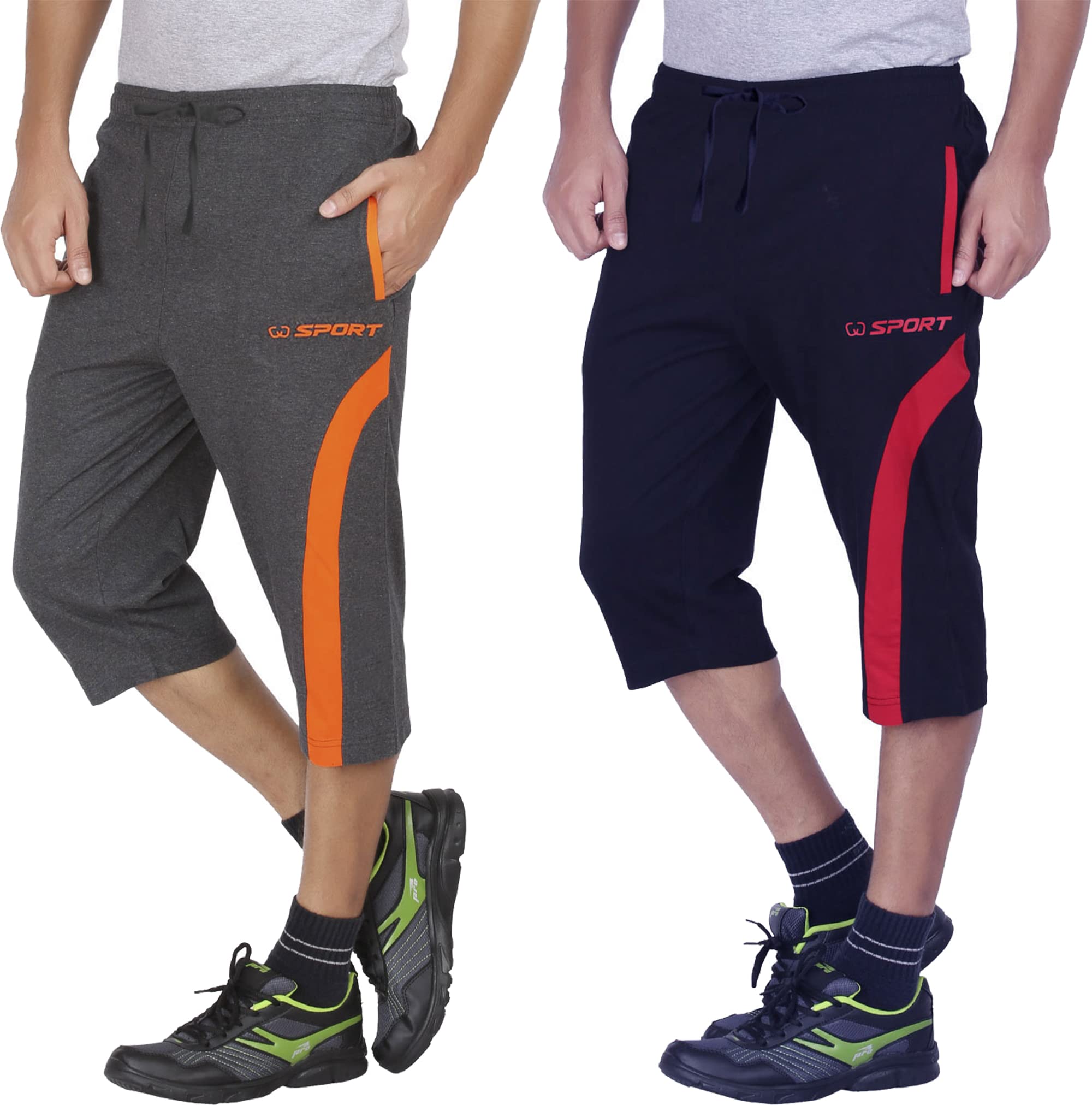 Mens Panel Capri or 3/4th with Side Pockets(Pack of 2)