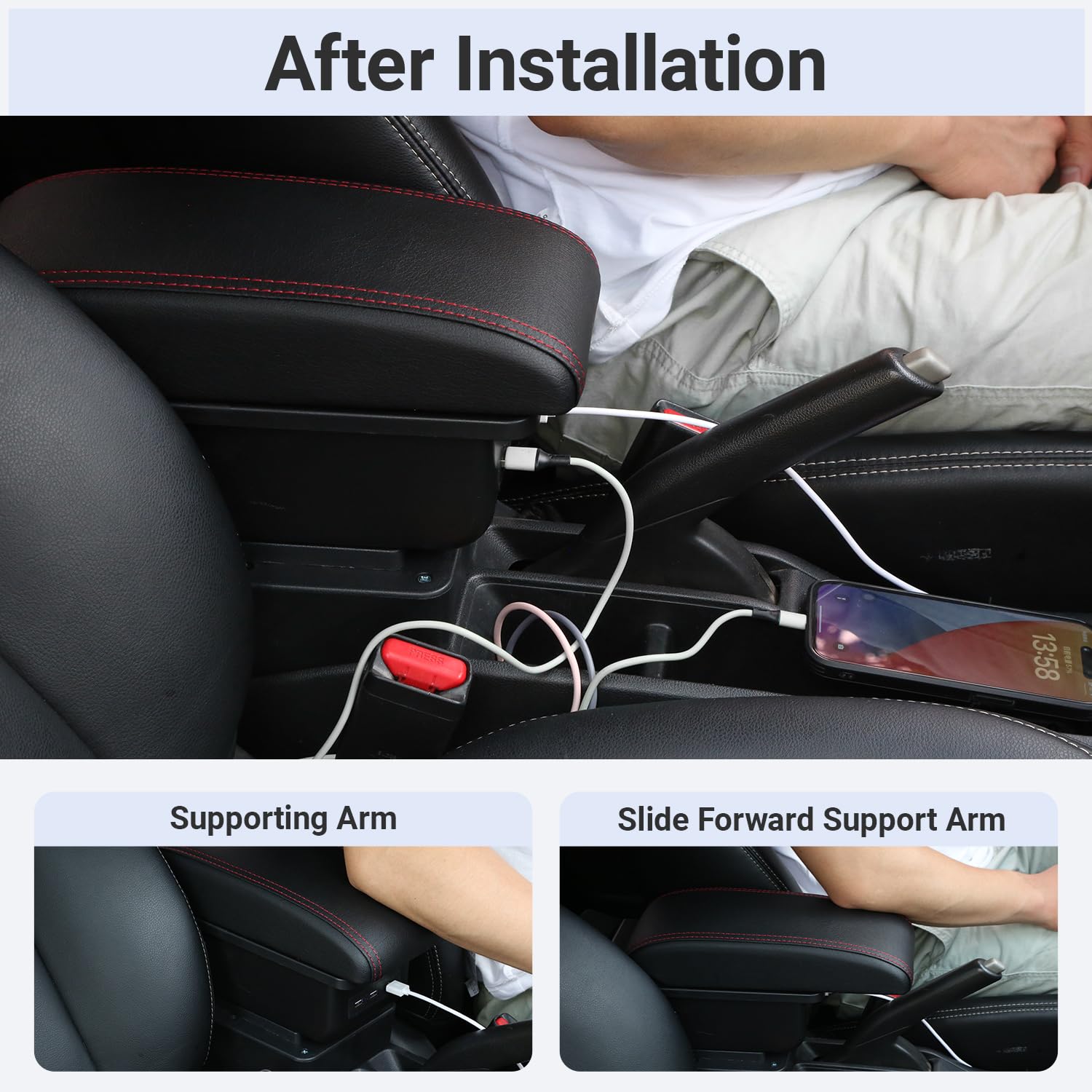 Amazon | Olyrol センターコンソールアームレスト、Fiat 500 2012-2024