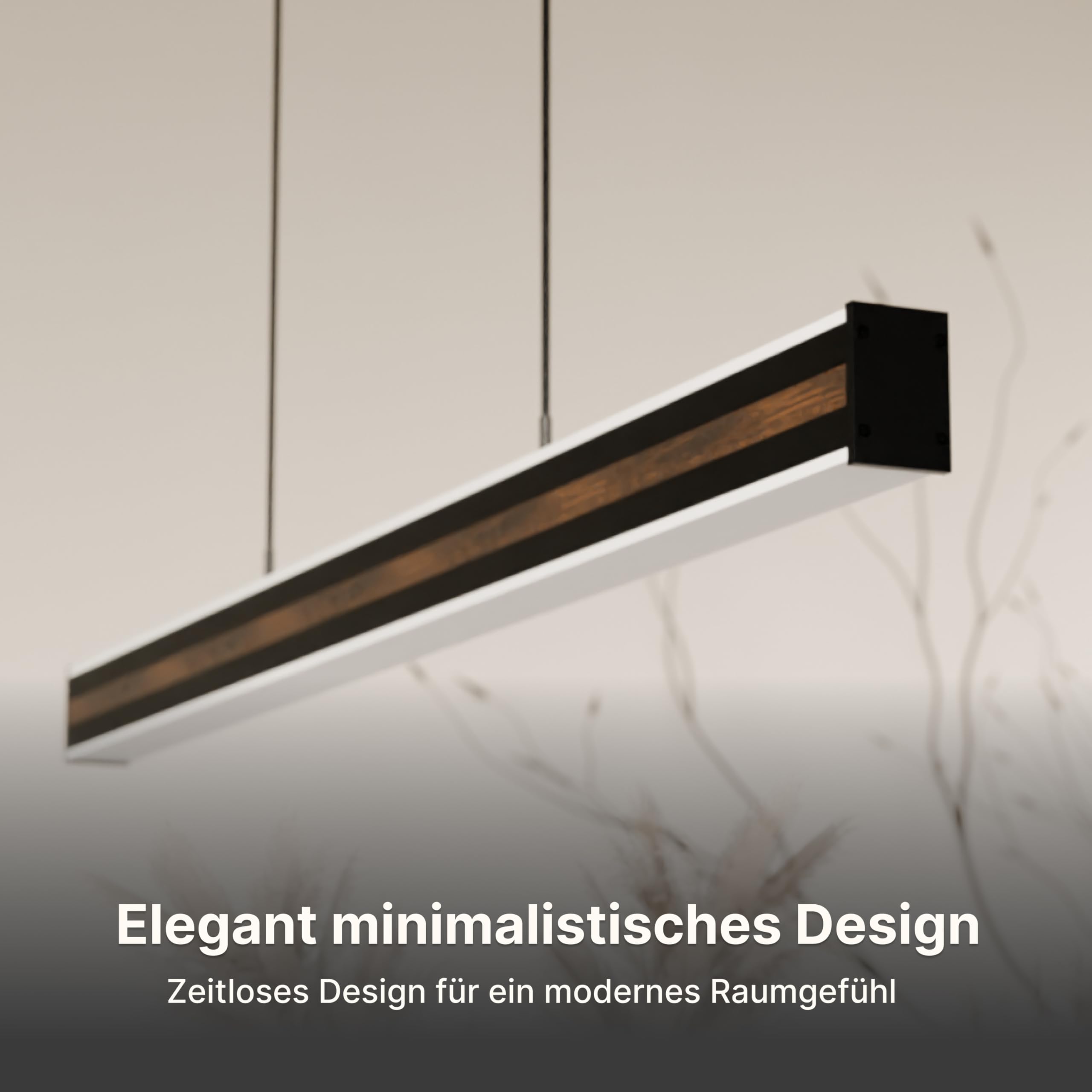 Kalea Designer Pendelleuchte V2, LED Hängeleuchte dimmbar Hängelampe, 2200 K - 6000 K, Amazon Alexa & Google Home, Tuya (Schwarz, 150cm)
