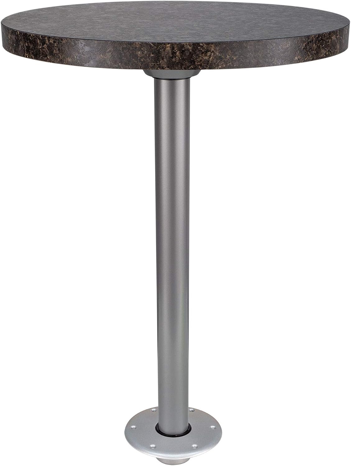 RecLite 18" LS Round RV Table | Optional Leg with Flush or Surface Mount | Granite Chocolate or Luna Imperial | RV Furnishing (No Leg, Granite Chocolate)