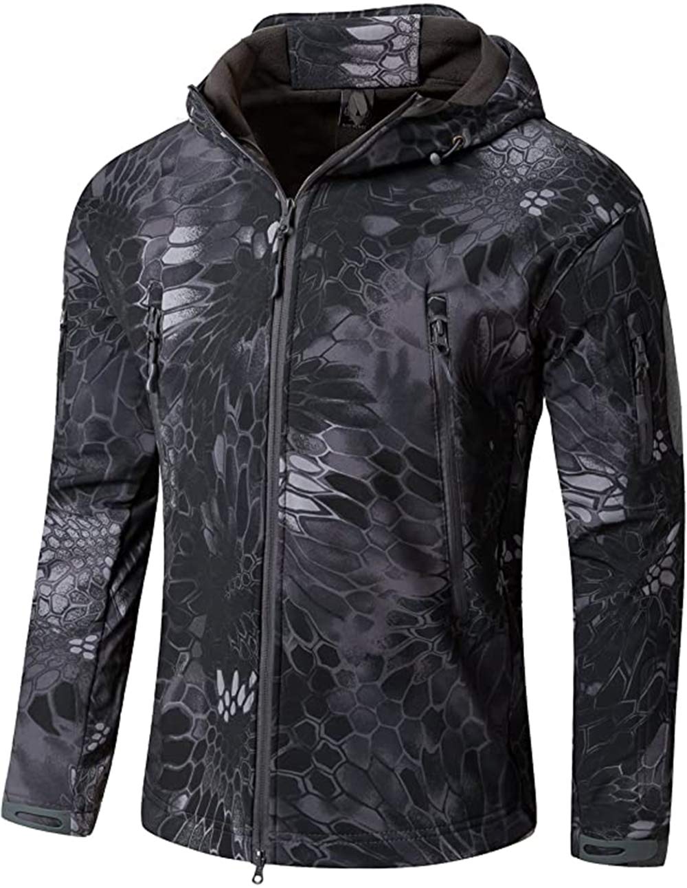 Męska kurtka taktyczna, softshellowa, polarowa, z kapturem, płaszcz outdoorowy, ciepła kurtka zimowa, wojskowa kurtka softshell, taktyczna