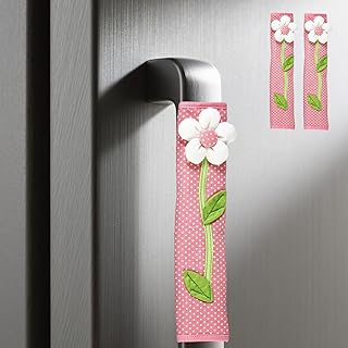 2 Pack Removable Refrigerator Oven Door Handle Cover Refrigerator Door Handle Covers Kitchen Appliance Protective, Pink